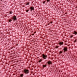 Hand Knit Baby Blanket in Strawberry Pink